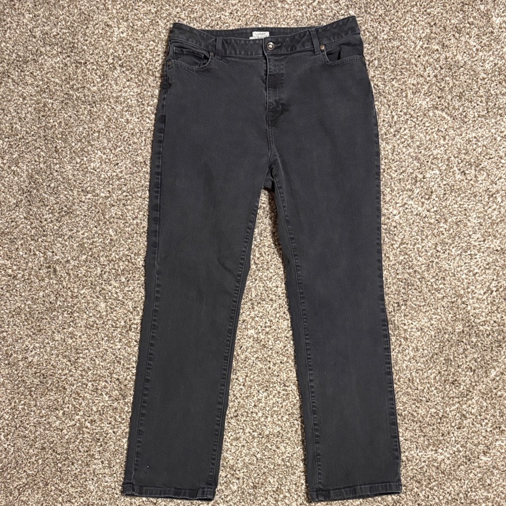 L.L. Bean Women's Straight Leg Black Jeans